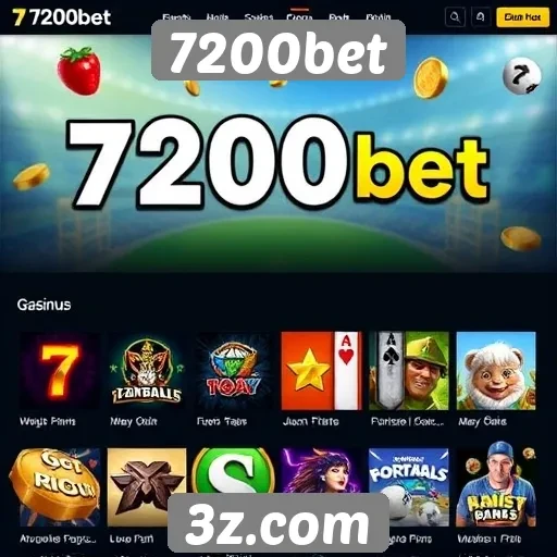 Variedade de jogos disponíveis no 7200bet